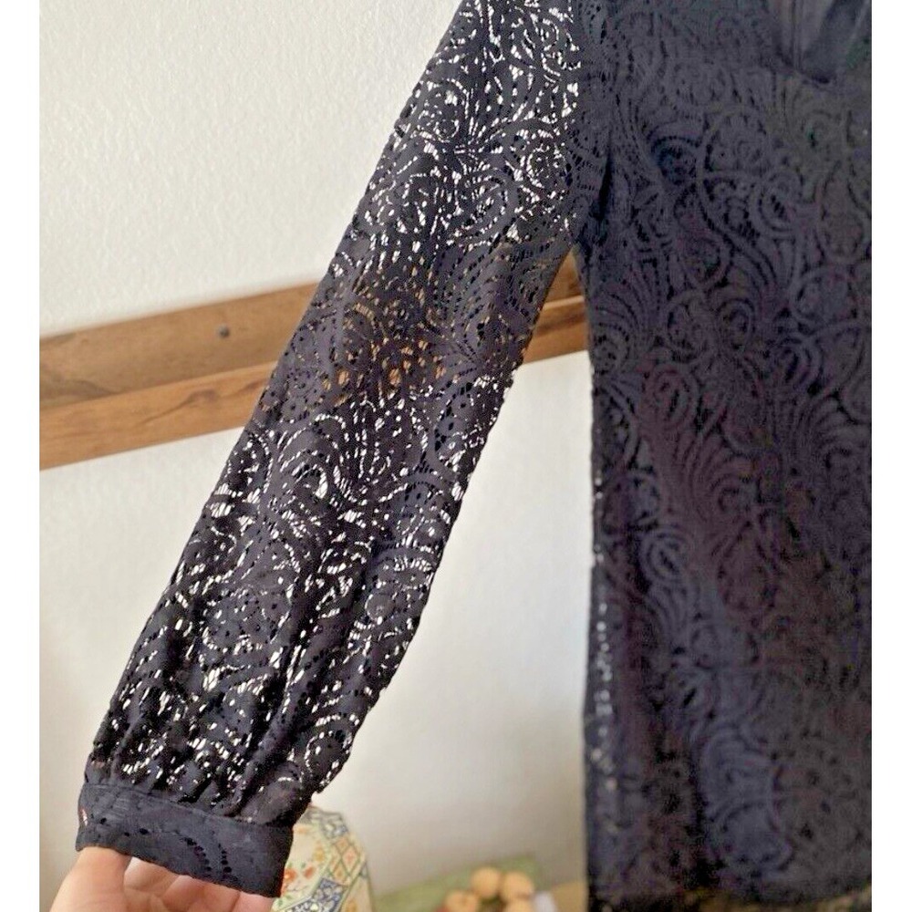 Cece Black Lace Overlay Vintage Style Mini Dress Size 10‎ - Picture 2 of 6